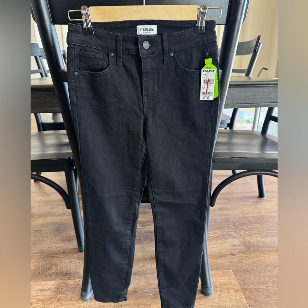 RSQ Mid Rise Ankle Black Girls Jean